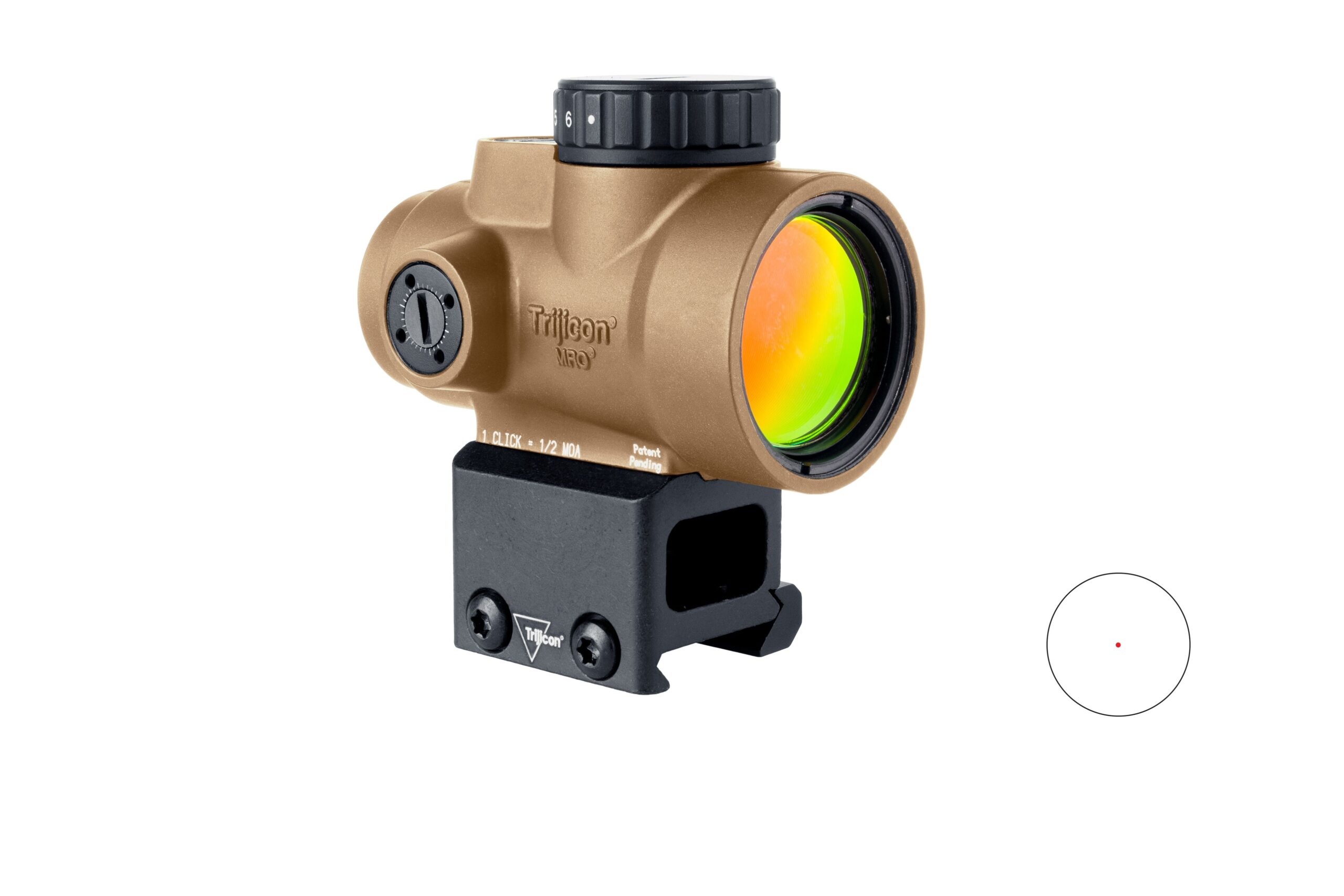 TRIJICON MRO SD 1X25 2MOA COYOTE MID MT, photo TRIJICON MRO SD 1X25 2MOA COYOTE MID MT